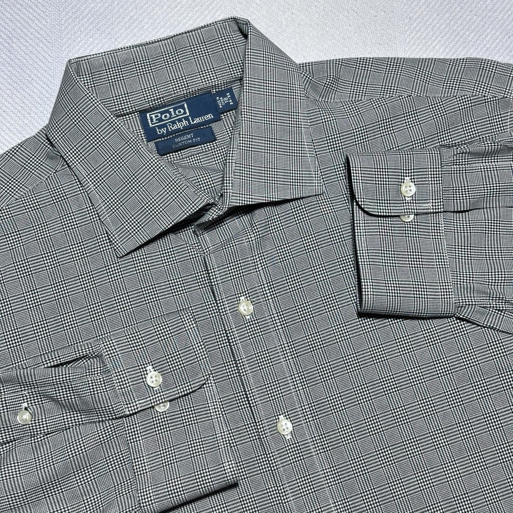Polo by Ralph Lauren Button Down Shirt 18-34/35 Glen Plaid Regent Custom Fit